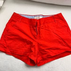 Salmon chino mini shorts